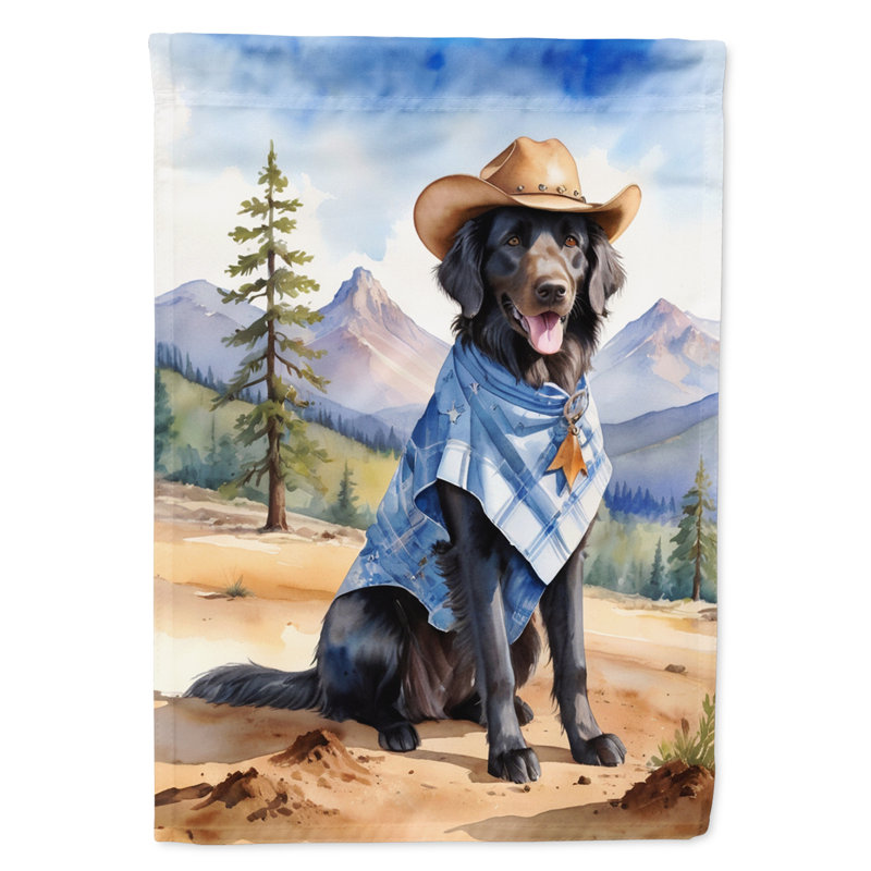 Drapeau Cowboy Welcome Garden, Retriever à poil plat