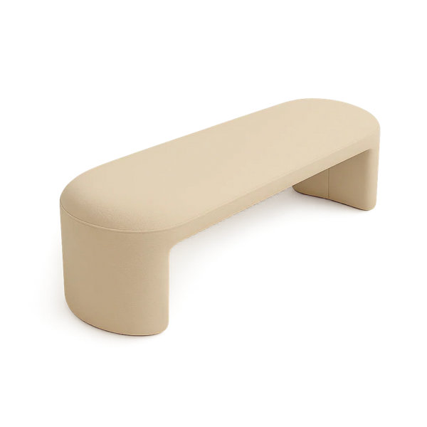 Wrought Studio Boba Bench White Boucle - Wayfair Canada