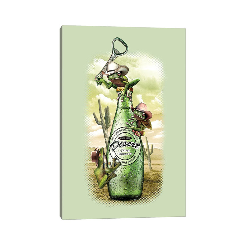 Thirsty Frogs by Adam Lawless - Wrapped Canvas Painting, 66.04 cm H x 45.72 cm W x 1.91 cm D