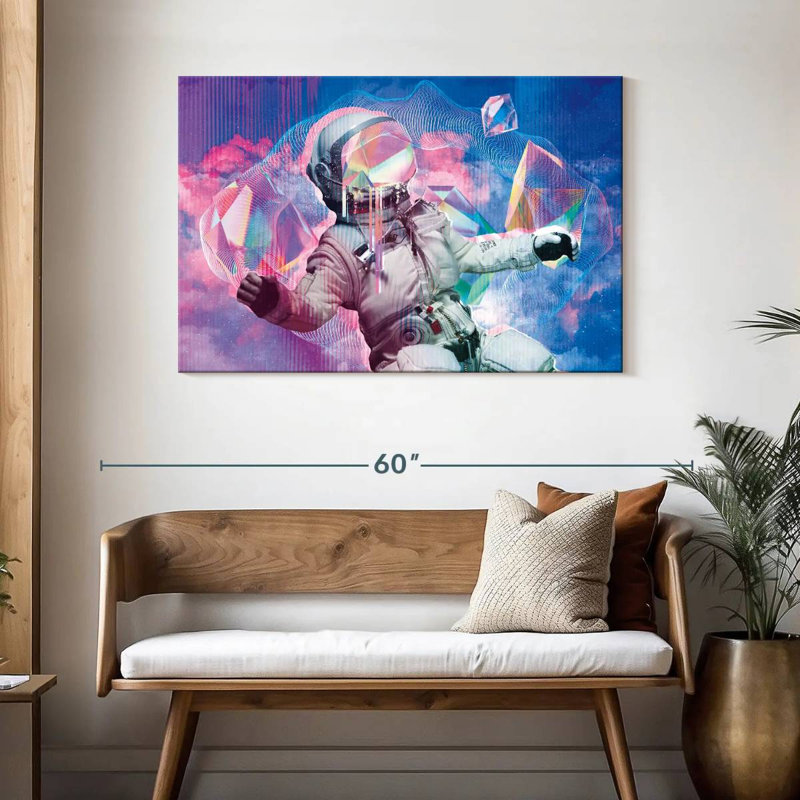 Astronaute flottant rétro Oberle, H 30 po x l 45 po