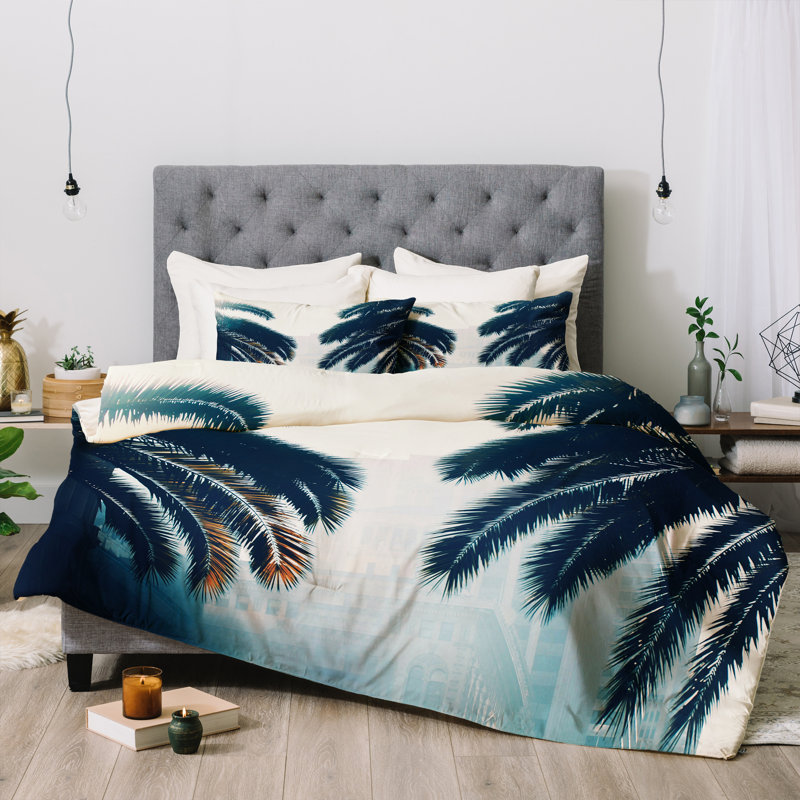 Coastal Polyester Floral Comforter, Queen Comforter  