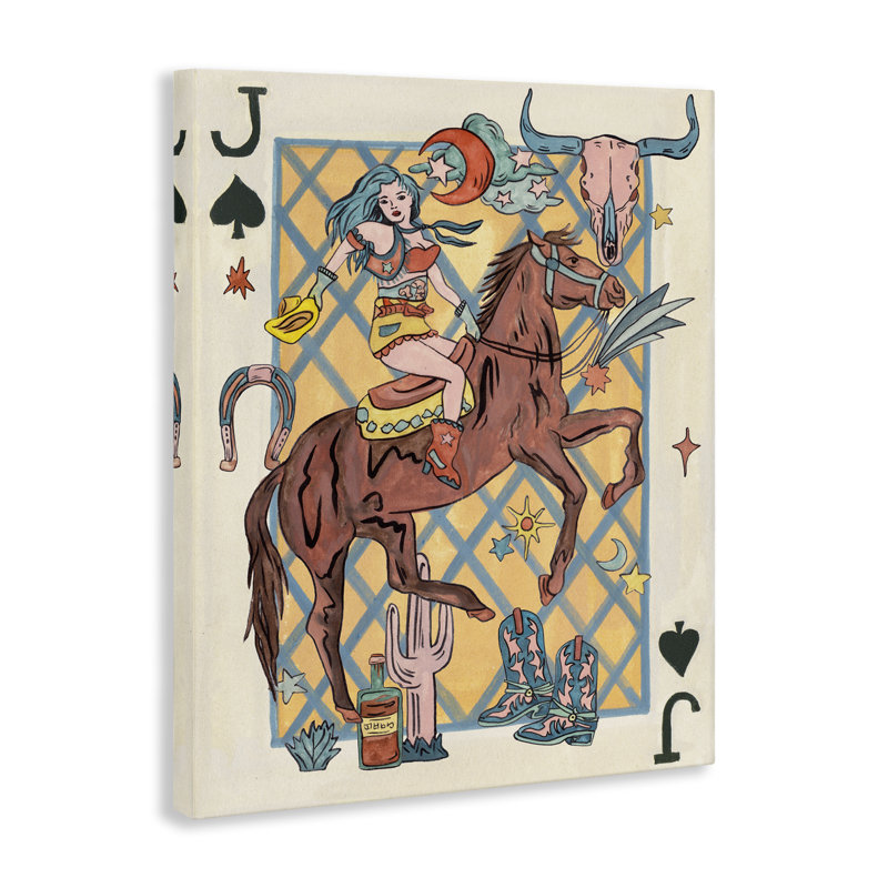 Art mural sur toile Western Cowgirl, H 48 po x l 36 po
