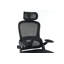 Chaise de bureau ergonomique en filet, chaise de bureau à haut dossier avec accoudoirs 3D, soutien lombaire vers le haut et le bas, chaise de bureau pivotante pour ordinateur avec appui-tête réglable en 2 dimensions, fonction d'inclinaison noire