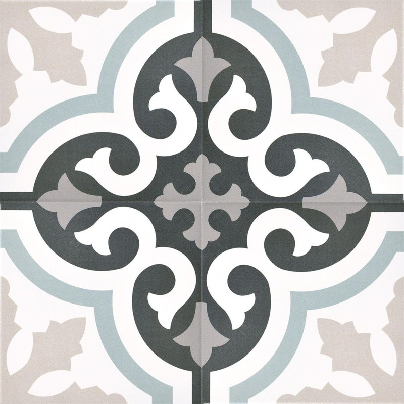 Monbleu Glorisar 8-in. Patterned Look Matte Porcelain Floor & Wall Tile