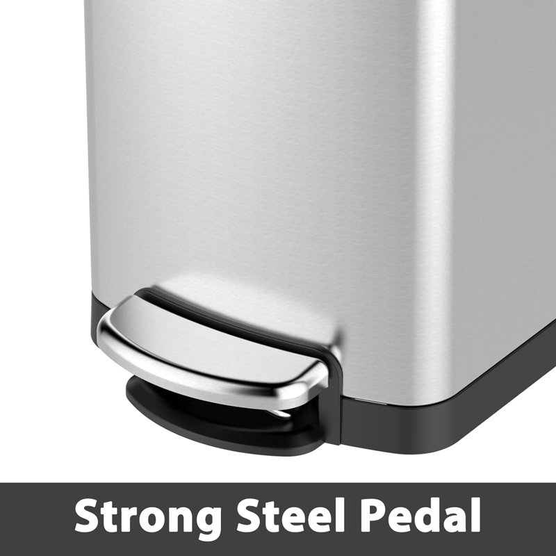 Poubelle à pédale en acier inoxydable - 8 gallons