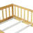 Twin Size Floor Bed With Fence And Door,Rubber Wood Floor Bed With Safety Guardrails,Natural-1919625935-1919625934