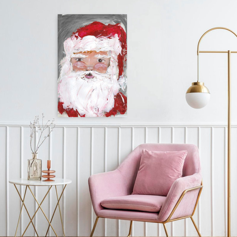 Fun Fun Santa, art contemporain abstrait, H 24 po x l 16 po