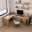 Bureaux rectangulaires en bois massif Burlywood-111032617-111032615