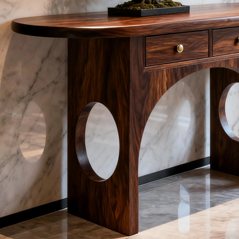 Console de luxe rétro de style chinois, H 35,4 po x l 59 po x P 15,7 po