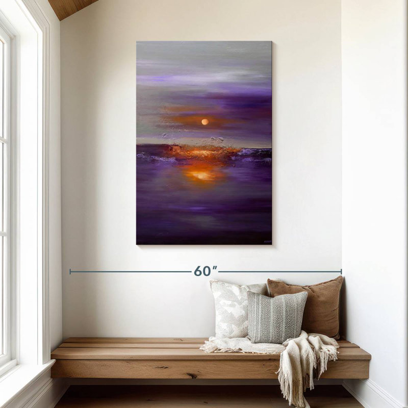 Gillard élégant coucher de soleil mauve, H 45 po x l 30 po