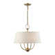 Desra 4 Light Linen Blend Dimmable Pendant