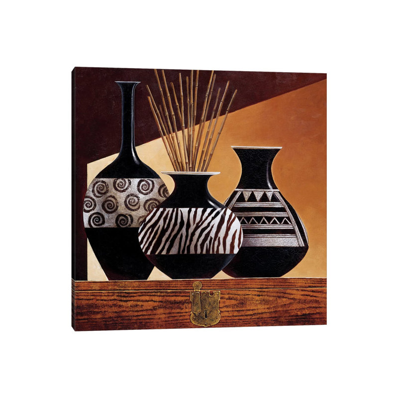 Patterns In Ebony I by Keith Mallett - Wrapped Canvas Gallery-Wrapped Canvas Giclée, 31cm H x 31cm W