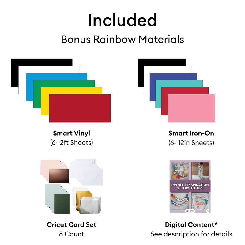 Cricut Maker 5 Rainbow Materials Starter Craft Bundle