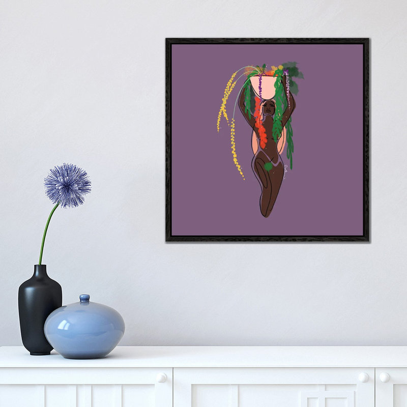 Plum by DeeLashee - Print on Canvas, Black Framed, 45.72 cm H x 45.72 cm W