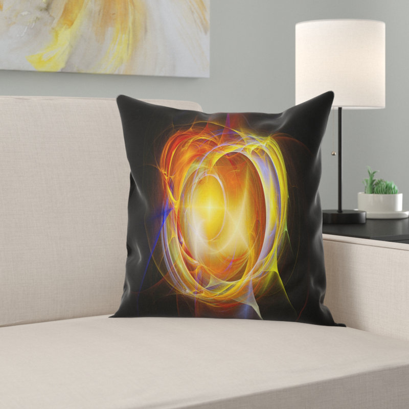 Supernova explosion bleu - coussin abstrait imprimé, 18 po x 18 po, Vert