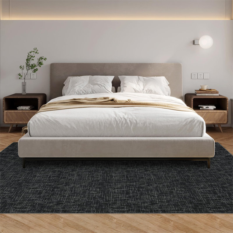 Abstract Area Rug, Rectangle 160 x 230 cm, Black
