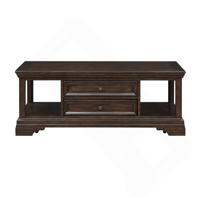 Traditional Design Lift Top Cocktail Table With Storage Drawers Espresso Finish Living Room Furniture 1Pc