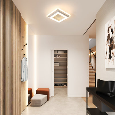 Aweys 1-Light 20cm Square LED Flush Mount Ceiling Light