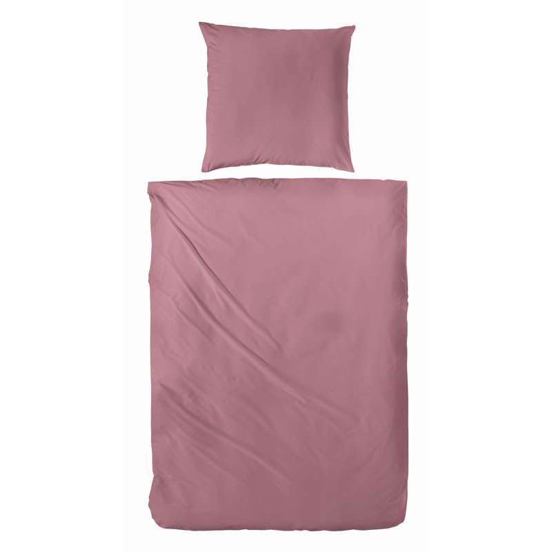 Ardingly Cotton 200 TC Duvet Cover Set, 240 x 200 cm - 2 Pillowcases (80 x 80 cm), Rosewood