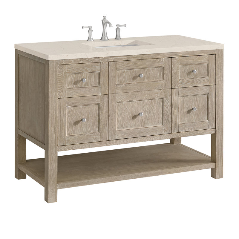 Breckenridge 48'' W Single Vanity, 8" Widespread, Parisien Bleu, Whitewashed Oak