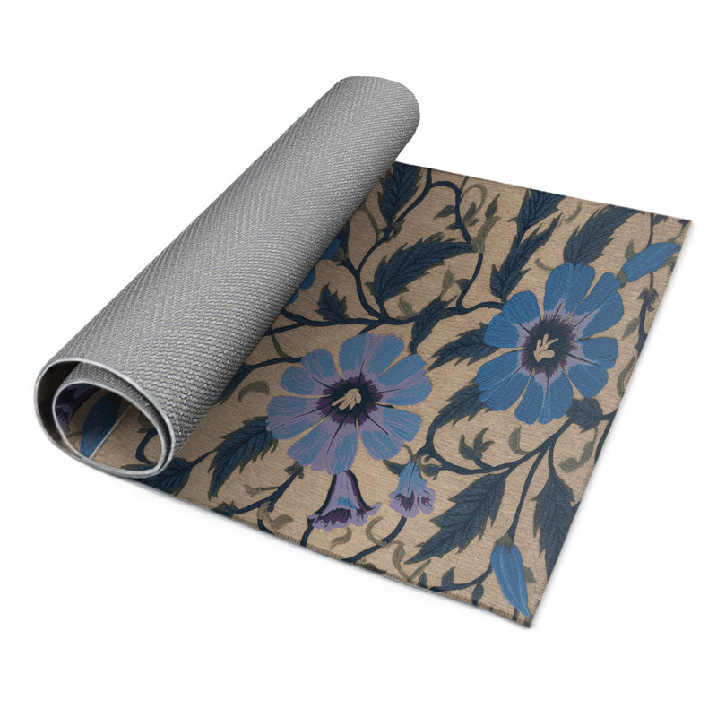Tapis d'intérieur et d'extérieur gris Botanical, Rectangulaire 3 pi x 5 pi