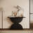 Wooden Console Table With Double Semi-Circles Base