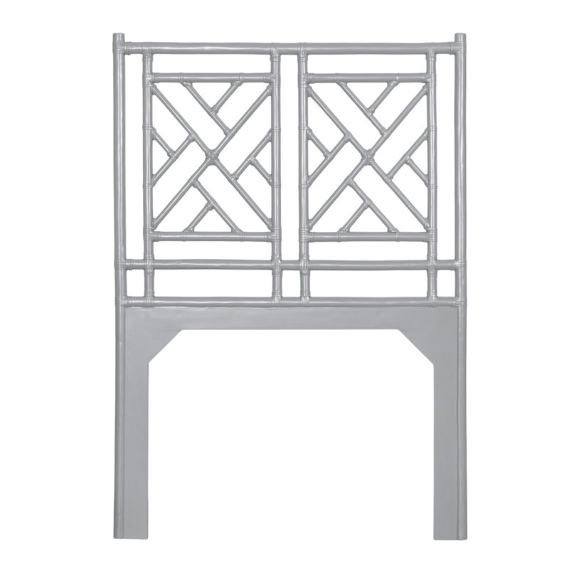 Chippendale Open-Frame Bed, Twin, Light Gray