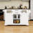 Kitchen Island with Drop Leaf, Charging Station, 2 Drawers and Adjustable Shelves-1062026606