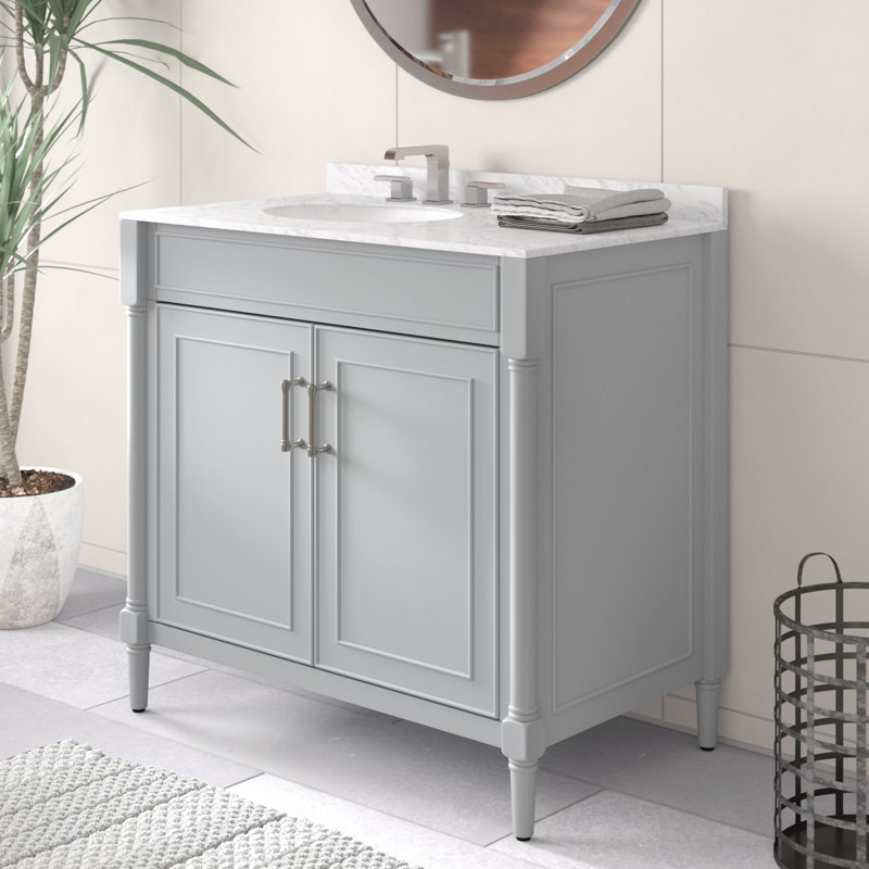 Addison 36'' Single Bathroom Vanity Base, Light Gray