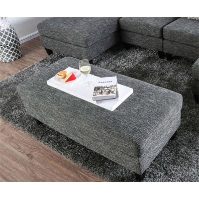 Living Room Transitional Style Chenille Fabric Ottoman with Tapered Feet, Perfect for Comfort and Versatility