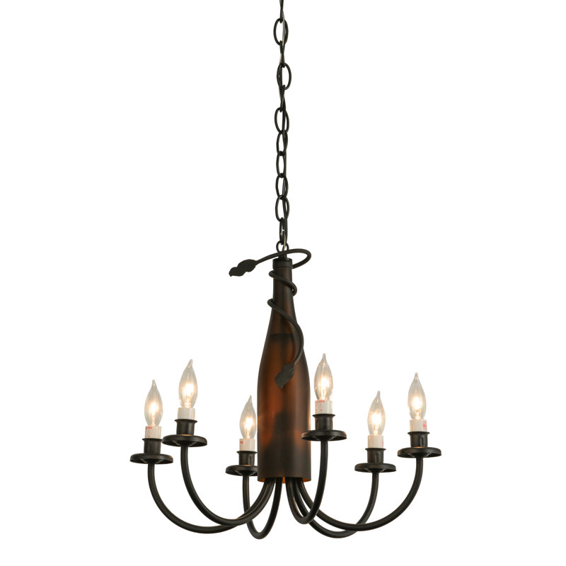 Black Mini 6-Light Plug-in Candle Chandelier