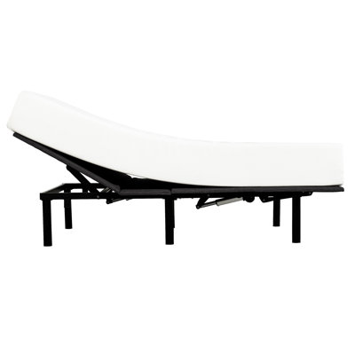 Base de lit réglable en métal divisé très grand. Panneau de commande câblé. Moteurs silencieux pour la tête et le pied. Surface antidérapante. Supports de tête de lit. Capacité de poids de 750 lb. Noir Système de chambre à coucher. Dessus. Contemporain