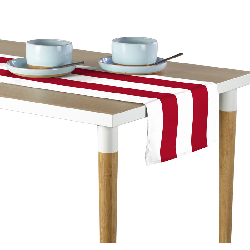 Red Striped Table Runner 72" x 12", 72" L x 12" W, Red