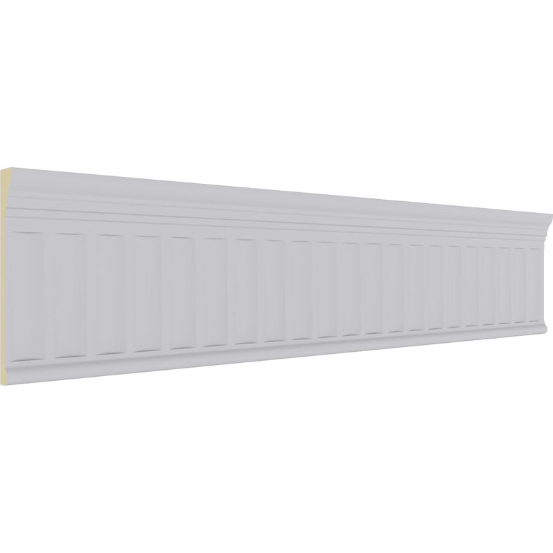 Ekena Millwork SAMPLE - Endurathane Elsinor Fluted Frieze7 3/4"H x 1"P x 12"L, Factory Primed