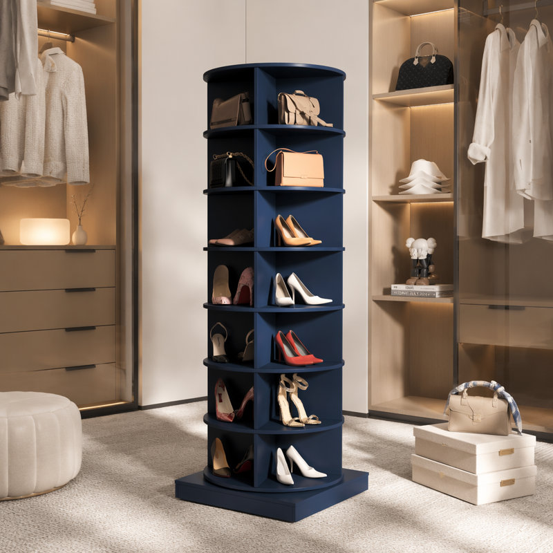 Armoire à chaussures rotative 360 7 couches, Navy Blue