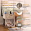 Table d'appoint 3 en 1 pour cage de chien avec station de recharge et porte en verre