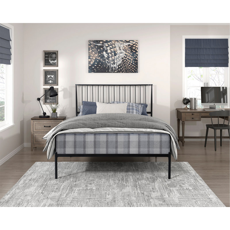 Aynsley Metal Platform Bed, Full, Off-White