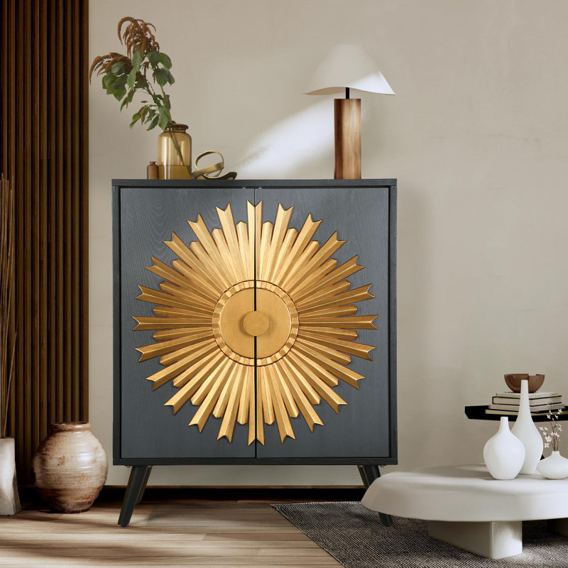 Buffet de rangement 2 portes Guneet Sunburst