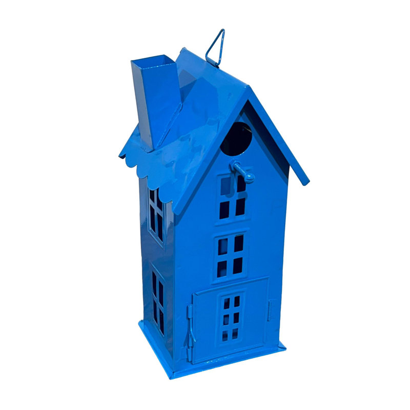 Maison d'oiseaux glacière bleue