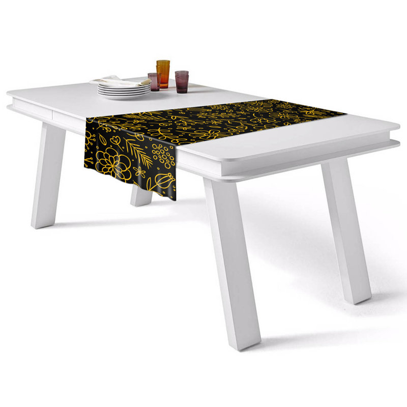 Chemin de table Chertsey, Noir / Jaune
