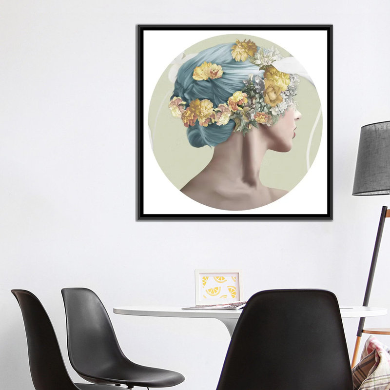 « mae », impression sur toile, H 37 po x l 37 po x P 1,5 po, Toile avec cadre noir, Pas de tapis