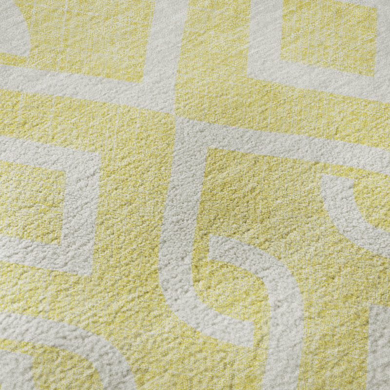 Premium Machine Washable Cerrito Yellow Rug, Runner 2'3" x 7'6"