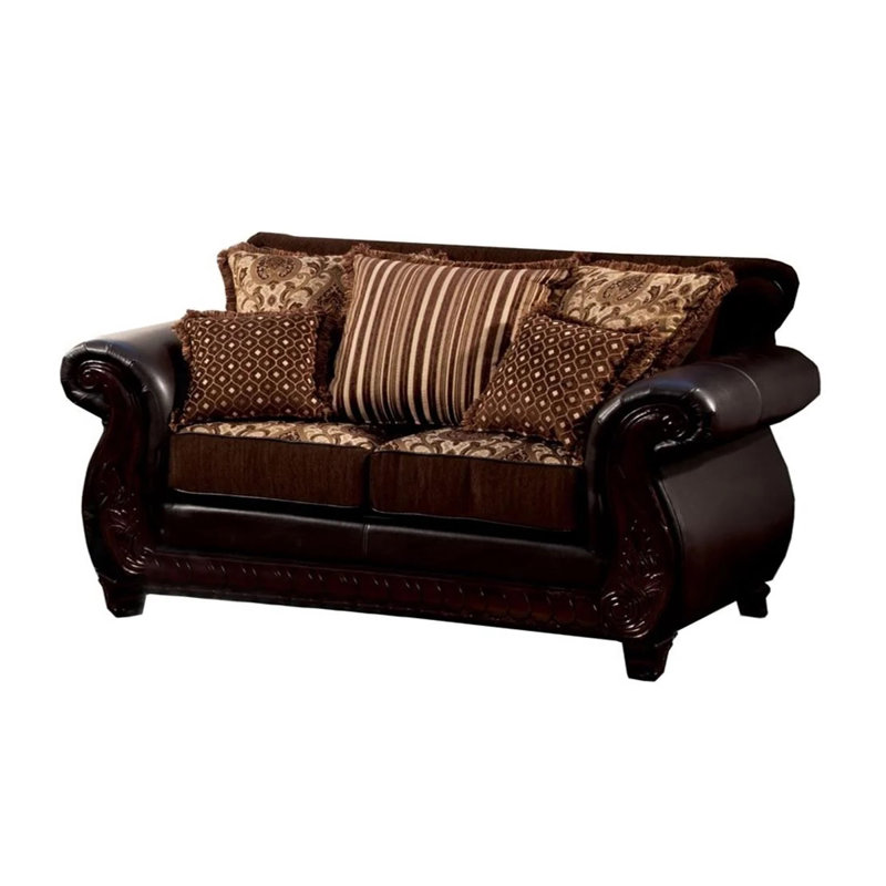 Causeuse l 72,4 po, brun foncé, Brun foncé / brun clair