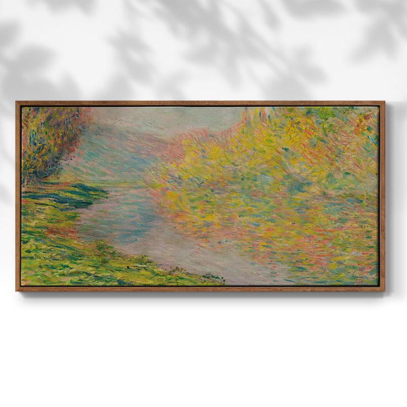 Série paysage - MCXLII - Toile tendue avec châssis, prête à accrocher, H 17 po x l 33 po, Noyer