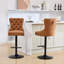 Cuir d'unité centrale moderne avec dossier - siège réglable orange de 2 tabourets de bar confortables pour la maison et la cuisine en rotation à 360 °, siège de 25 à 33 pouces, résilience, ne se déforme jamais-357974196-357974197
