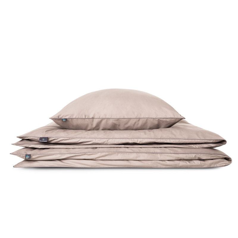 Beige 100% Cotton Duvet Cover Set, 155 x 200cm, Beige