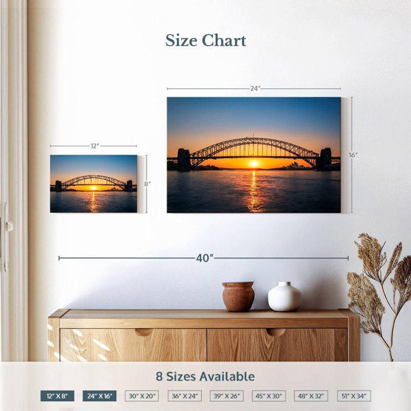 Lilie Sydney Harbor Bridge Sunrise, 16" H x 24" W
