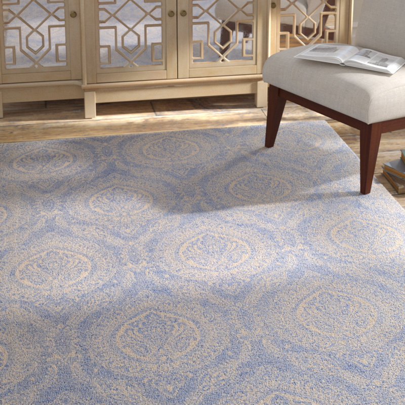 Spain Hand Loomed Performance Damask Rug, Rectangle 6' x 9'