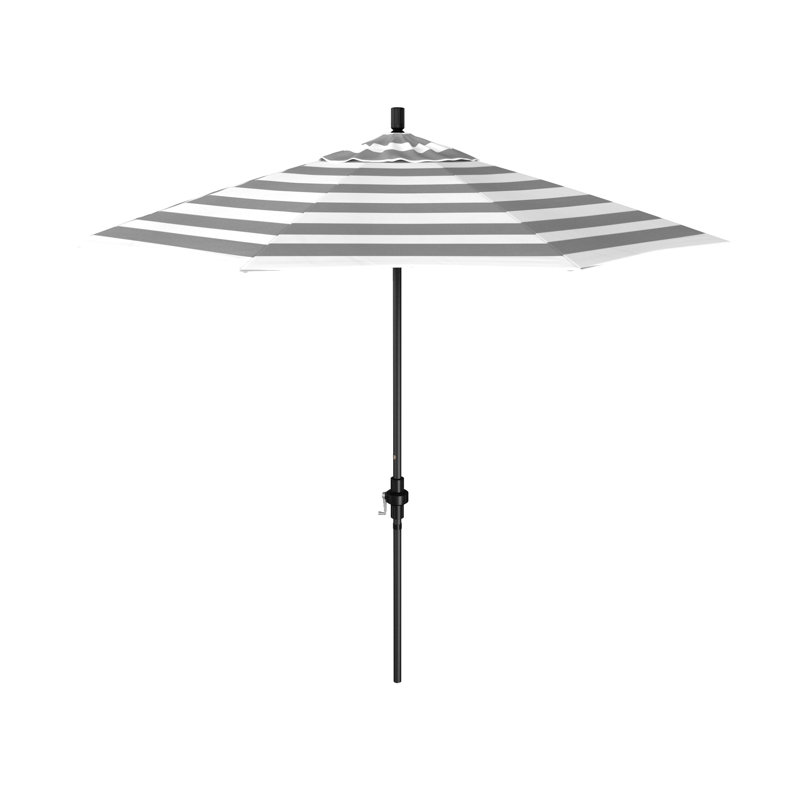 Parasol de marché 108 po Anushka, Rayure Cabana grise / blanche