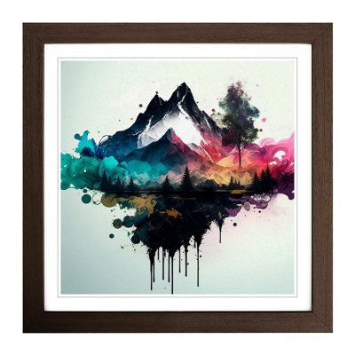 Landscape Splatter - Single Picture Frame Print on Wood